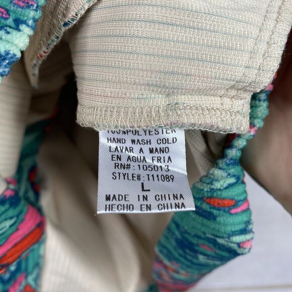 Savanna Jane Jacket Womens L Green Pink Floral Aztec Corduroy Button Up Boho - Picture 6 of 10